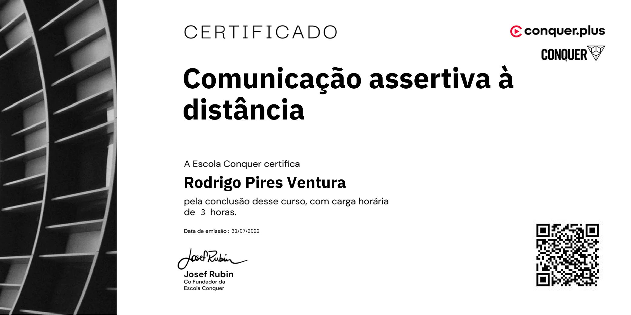 Certificado de Comunicação assertiva à distância